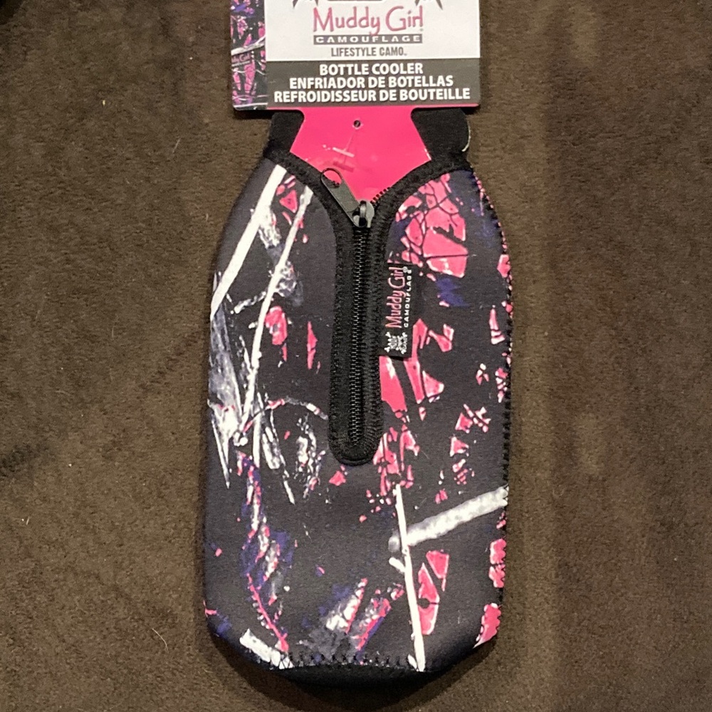 Camouflage Bottle Cooler - Pink and Black
